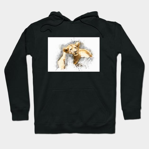 Lion Animal Wildlife Jungle Nature Safari Adventure Discovery Africa Digital Painting Hoodie by Cubebox